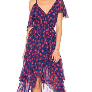 Misa Los Angeles loulou dress red blue size L $400